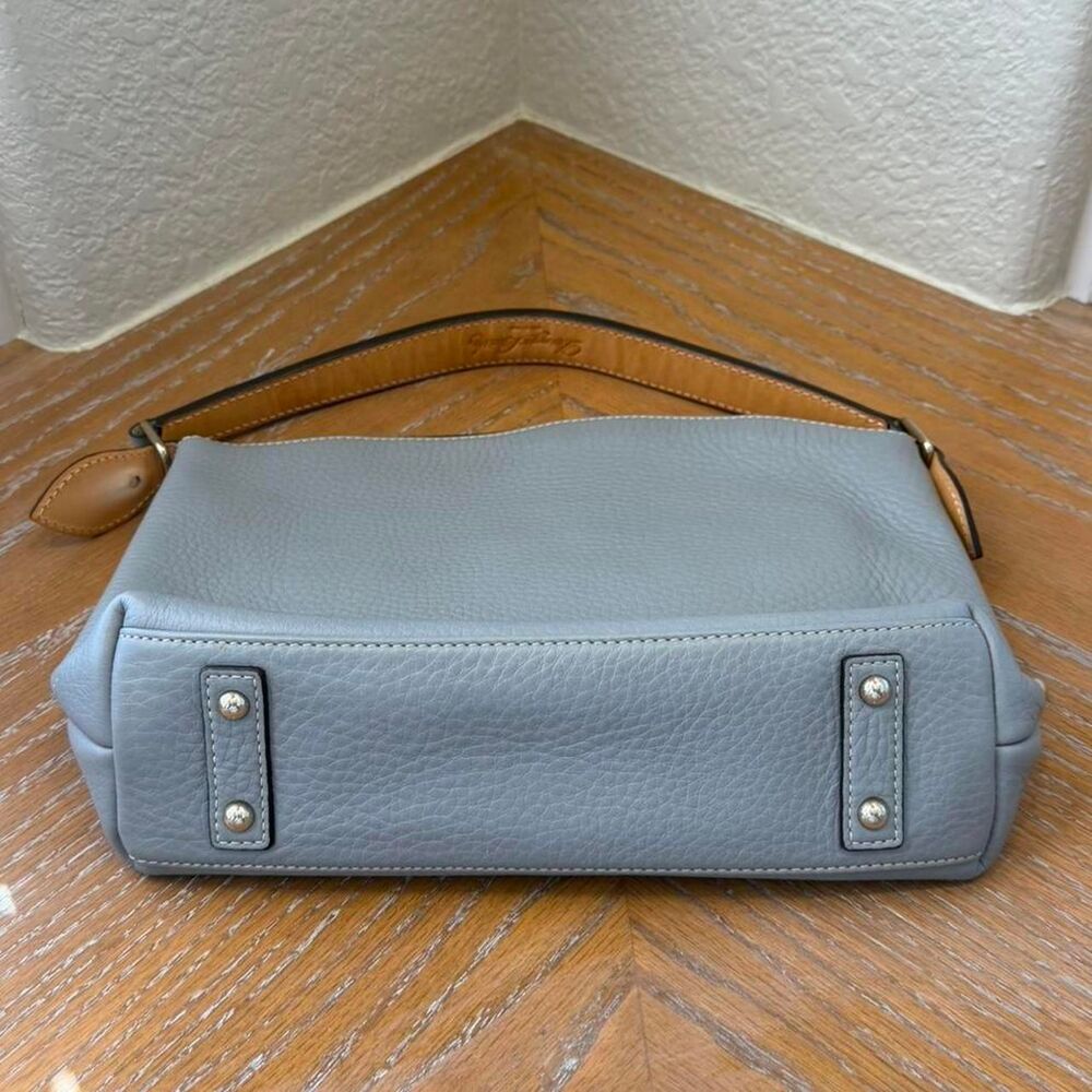 Dooney & Bourke Pebble Gray Leather Satchel Shoulder Bag - Picture 4 of 10